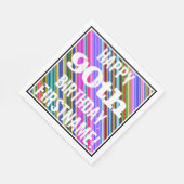 Levendige, kleurrijke 90e verjaardag + aangepaste  servetten (Hoek)