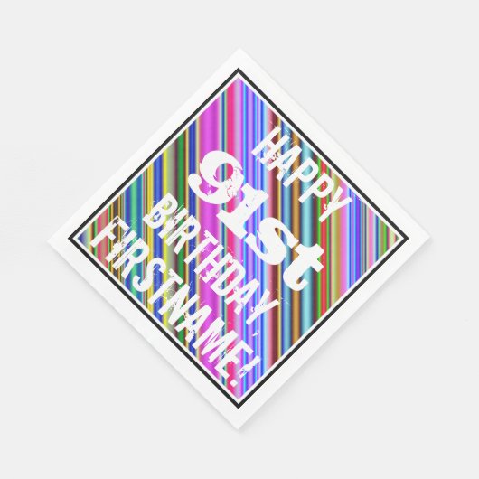 Levendige, kleurrijke 91ste verjaardag + aangepast servetten (Hoek)