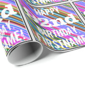 Levendige, kleurrijke 92e verjaardag + aangepaste  cadeaupapier (Rol Hoek)