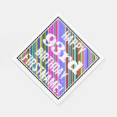 Levendige, kleurrijke 93e verjaardag + aangepaste servetten (Hoek)