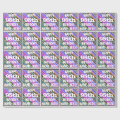 Levendige, kleurrijke 95e verjaardag + aangepaste  cadeaupapier (Vlak)