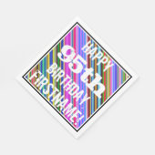 Levendige, kleurrijke 95e verjaardag + aangepaste servet (Hoek)