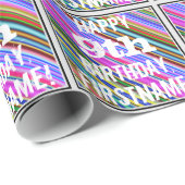 Levendige, kleurrijke 9de verjaardag + aangepaste cadeaupapier (Rol Hoek)