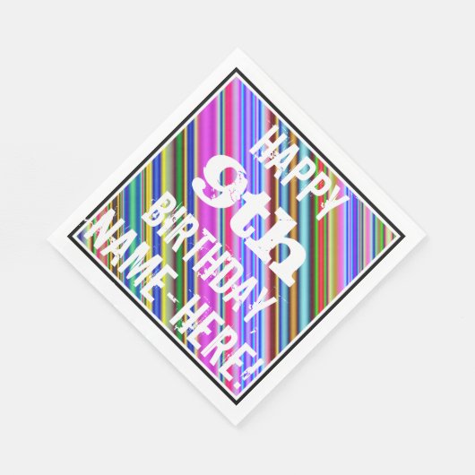 Levendige, kleurrijke 9de verjaardag + aangepaste servetten (Hoek)