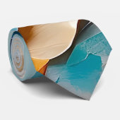 Levendige Kleurrijke Abstract Schilderen Blauw Gee Stropdas (Opgerold)