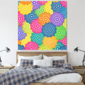Levendige kleurrijke Abstracte bloemen Canvas Afdruk (Insitu (Slaapkamer))
