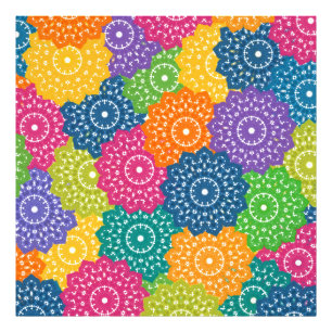 Levendige kleurrijke Abstracte bloemen Foto Afdruk