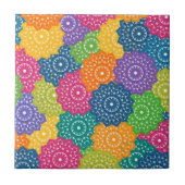 Levendige kleurrijke Abstracte bloemen Tegeltje (Voorkant)