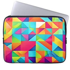 Levendige Kleurrijke Abstracte Patronen Laptop Sleeve