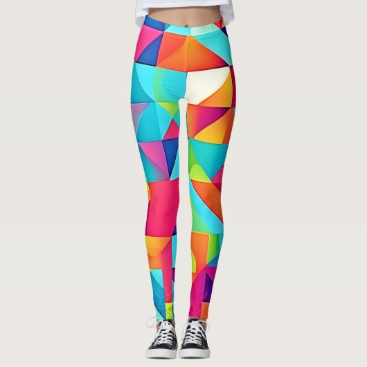 Levendige kleurrijke Abstracte patronen Leggings (Voorkant)