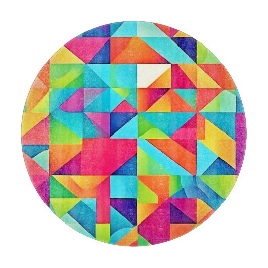 Levendige kleurrijke Abstracte patronen Snijplank (Voorkant)