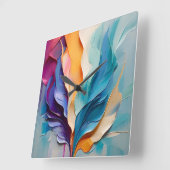 Levendige kleurrijke Abstracte schilderkunst Vierkante Klok (Hoek)