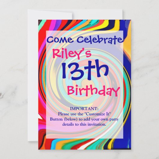 Levendige kleurrijke Abstracte wervelkolom van ges Kaart (Voorkant)