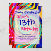 Levendige kleurrijke Abstracte wervelkolom van ges Kaart (Voorkant / Achterkant)