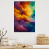 Levendige Kleurrijke Abstracte Wolkenlucht Poster (Keuken)