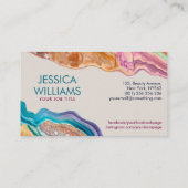 Levendige Kleurrijke Agaat Waterverf Abstract Visitekaartje (Achterkant)