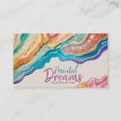 Levendige Kleurrijke Agaat Waterverf Abstract Visitekaartje (Voorkant)