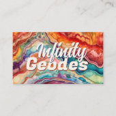 Levendige Kleurrijke Agaat Waterverf Abstract Visitekaartje (Voorkant)