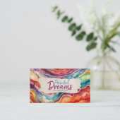 Levendige Kleurrijke Agaat Waterverf Abstract Visitekaartje (Staand voorkant)