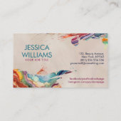 Levendige Kleurrijke Agaat Waterverf Abstract Visitekaartje (Achterkant)