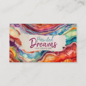 Levendige Kleurrijke Agaat Waterverf Abstract Visitekaartje (Voorkant)