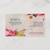 Levendige Kleurrijke Agaat Waterverf Abstract Visitekaartje (Achterkant)