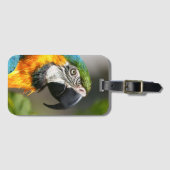 Levendige kleurrijke ara bagagelabel (Voorkant (horizontaal))