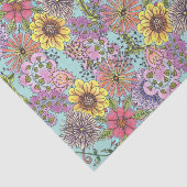 Levendige kleurrijke artistieke Doodle Spring Flor Tissuepapier (Detail)