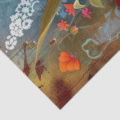 Levendige kleurrijke bloemen decoupage tissuepapier (Detail)