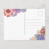 Levendige kleurrijke bloemen en bladeren Moederdag Briefkaart (Achterkant)