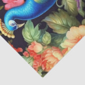 Levendige Kleurrijke Bloemen Pauw Decoupage Tissuepapier (Detail)