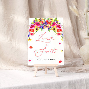 Levendige kleurrijke bloemenliefde is zoet poster