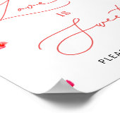 Levendige kleurrijke bloemenliefde is zoet poster (Hoek)