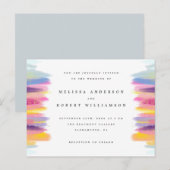 Levendige kleurrijke borstelstreken Boheemse bruil Uitnodiging Briefkaart (Voorkant / Achterkant)