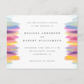 Levendige kleurrijke borstelstreken Boheemse bruil Uitnodiging Briefkaart (Voorkant)