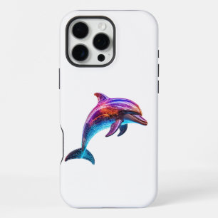 Levendige kleurrijke dolfijn iPhone 16 pro max hoesje
