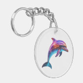 Levendige kleurrijke dolfijn sleutelhanger (Voorkant Links)