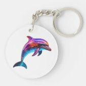 Levendige kleurrijke dolfijn sleutelhanger (Achterkant)