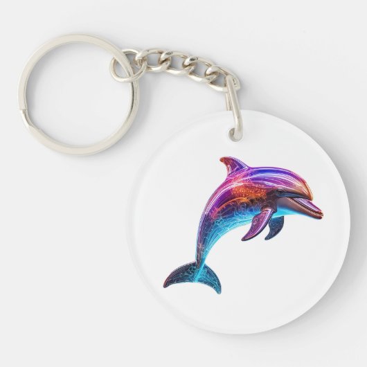 Levendige kleurrijke dolfijn sleutelhanger (Voorkant)