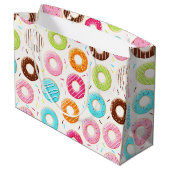 levendige kleurrijke donuts sprinkelt het snijpatr groot cadeauzakje (Achterkant Gekanteld)
