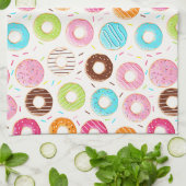 levendige kleurrijke donuts sprinkelt het snijpatr theedoek (Gevouwen)