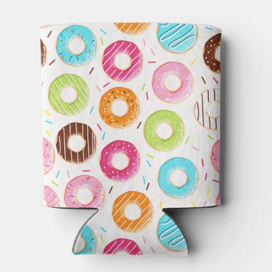 Levendige kleurrijke donuts strooit toppings patro blikjeskoeler (Achterkant)