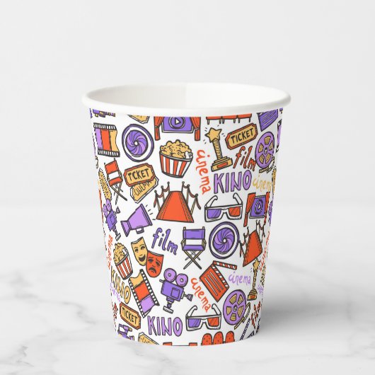 Levendige kleurrijke filmavonden feesten papieren bekers (Links)