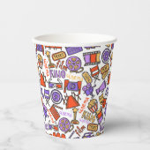 Levendige kleurrijke filmavonden feesten papieren bekers (Voorkant)