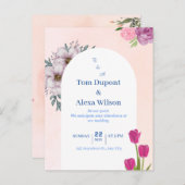 Levendige kleurrijke Floral bruiloft uitnodigingsk Briefkaart (Voorkant / Achterkant)