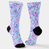 Levendige Kleurrijke Funky Boho Groovy Spikkel Moz Sokken (Gebogen)