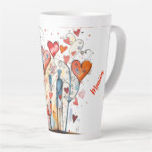 Levendige & Kleurrijke Gelukkige Valentijnsdag Latte Mok (Rechterhoek)