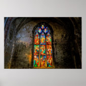 Levendige kleurrijke Glas in lood Poster (Voorkant)