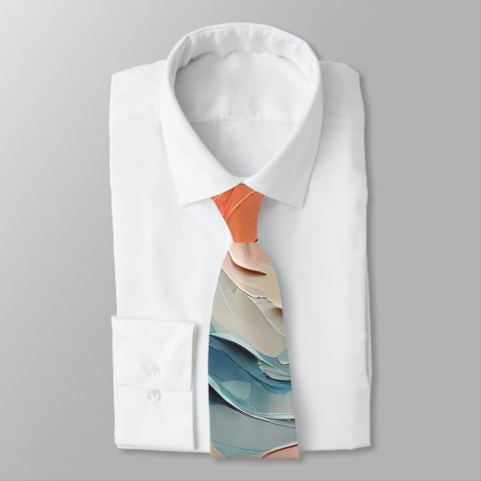 Levendige kleurrijke golvende Abstracte schilderku Stropdas (Gebonden)