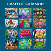 Levendige Kleurrijke Graffiti Straatkunst Fotograf Kalender